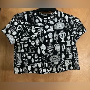 Thief and Bandit Crop Top, Curio Print, NWT, Size M